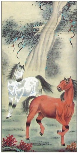 定制2014年马年月历-长对开珠光艺术纸月历